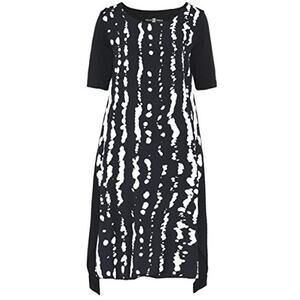 Xenia Design Bita A-Line Dress Women's Size S Black White Abstract Striped Print